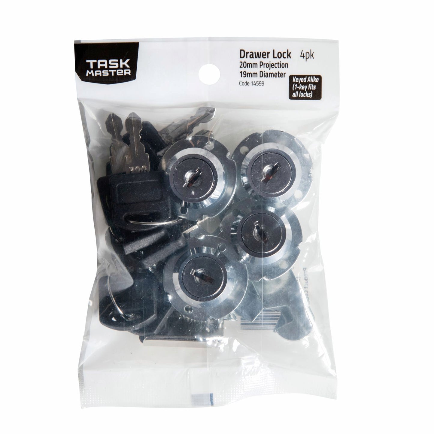 Taskmaster Drawer Lock Keyed Alike - 19 x 20mm