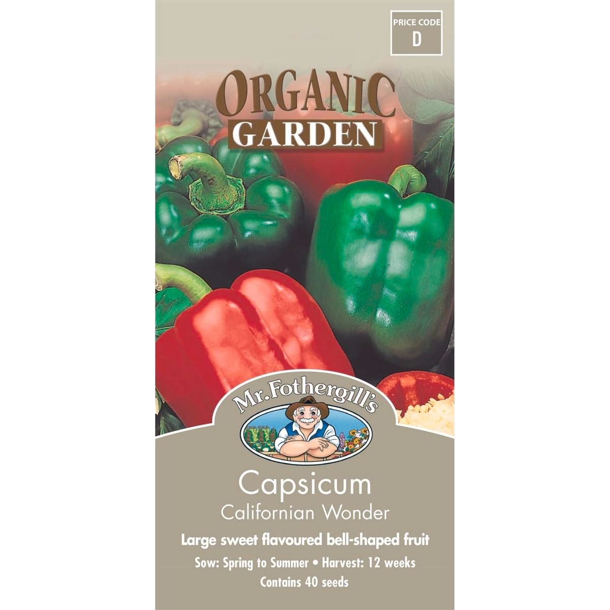 Mr Fothergill Capsicum Californian Wonder Seeds 75mm Thick Walled