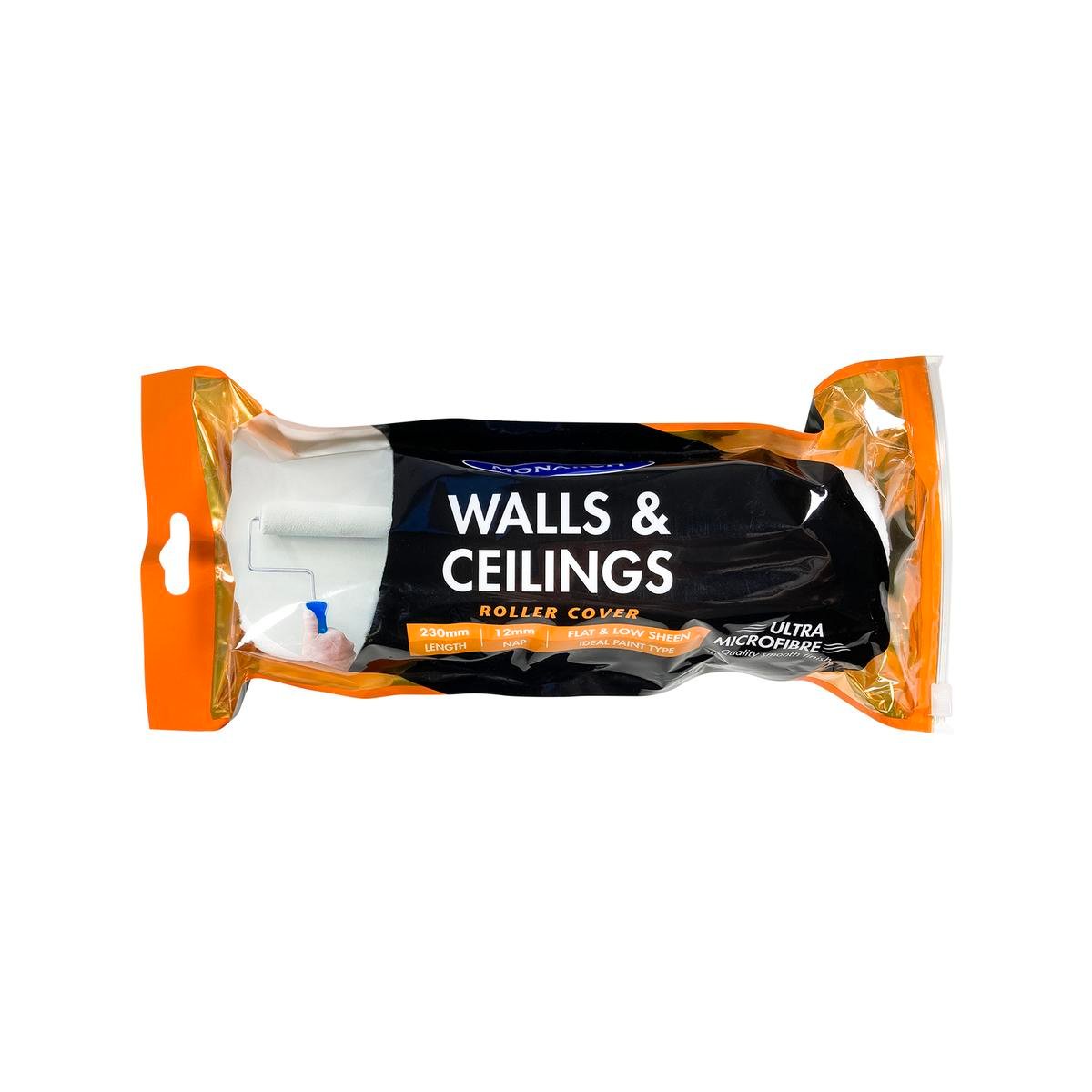 Monarch Ultra Microfibre Roller Cover 230mm 12mm Nap Smooth Finish