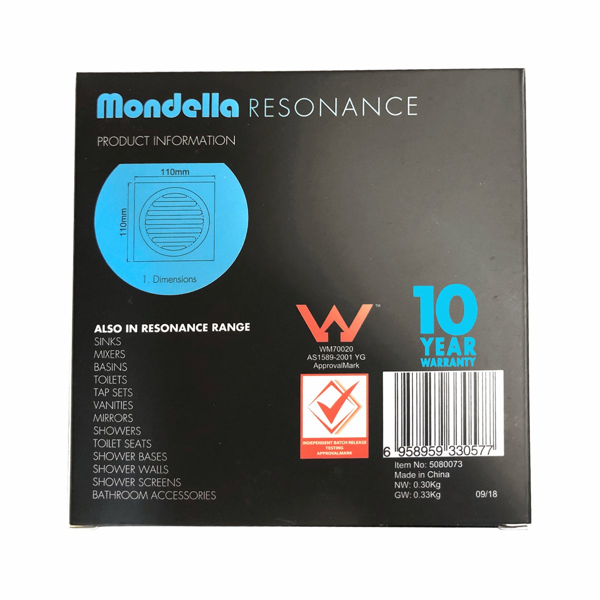 Mondella 100mm Dark Bronze Square Floor Grate Brass Removable Easy Access