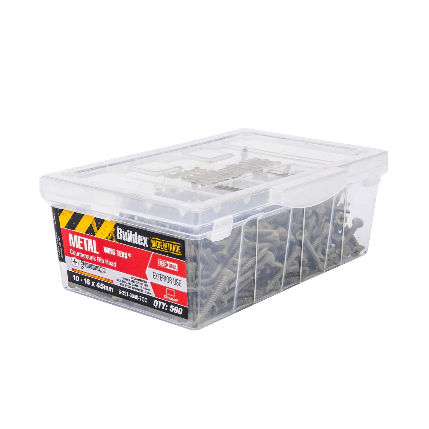 Buildex Metal Wing Tek Screws - 10 16mm - 500 Box