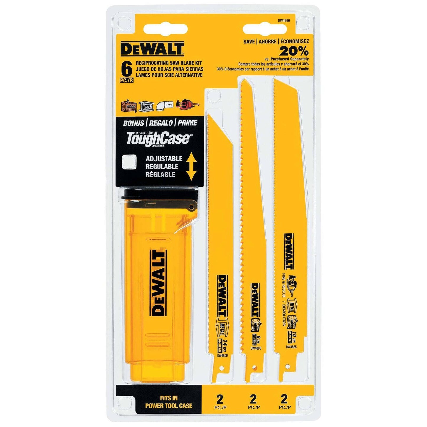 Dewalt Reciprocating Blade Set - 6 Piece - DW4896