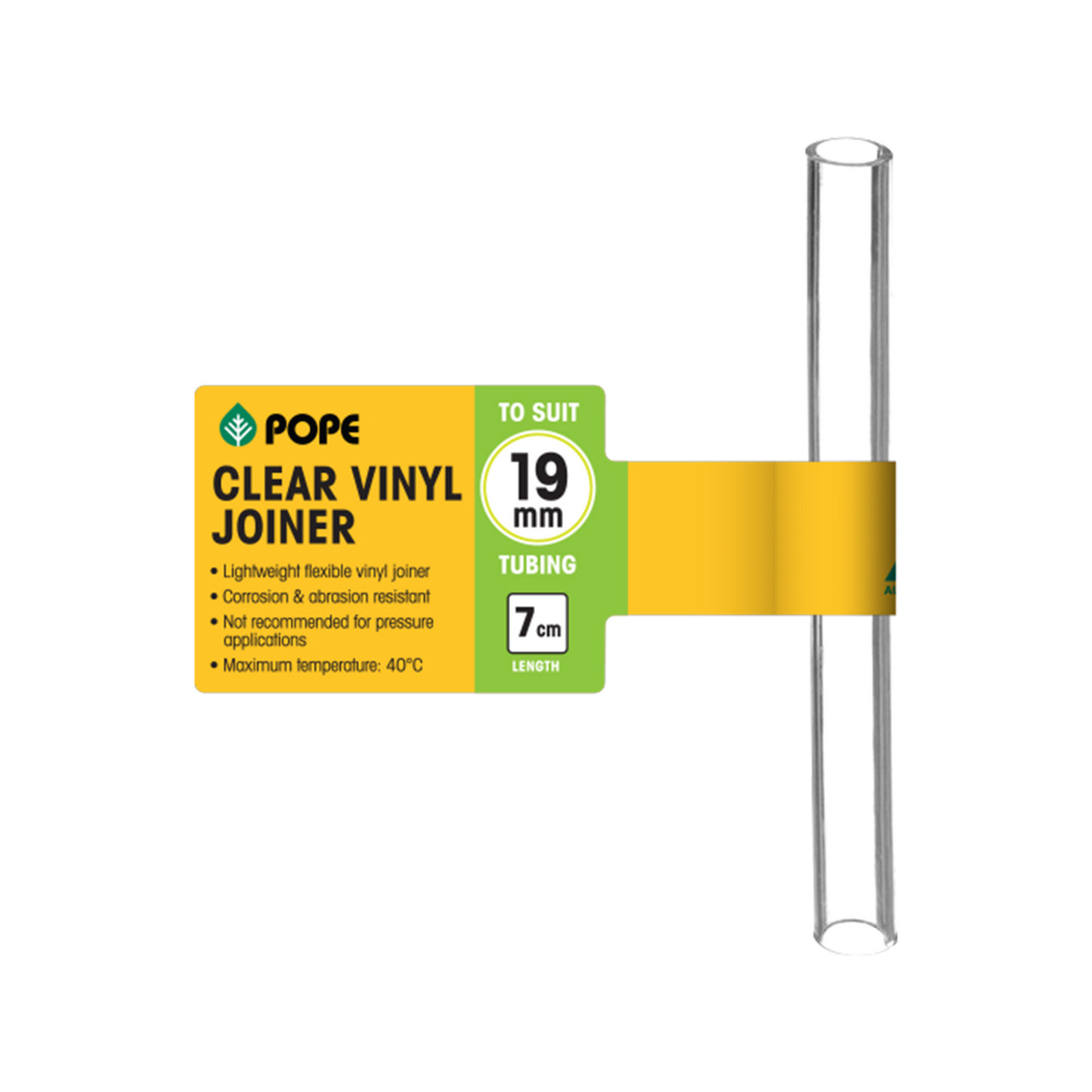 Pope Clear Vinyl Tubing Joiner - 19mm