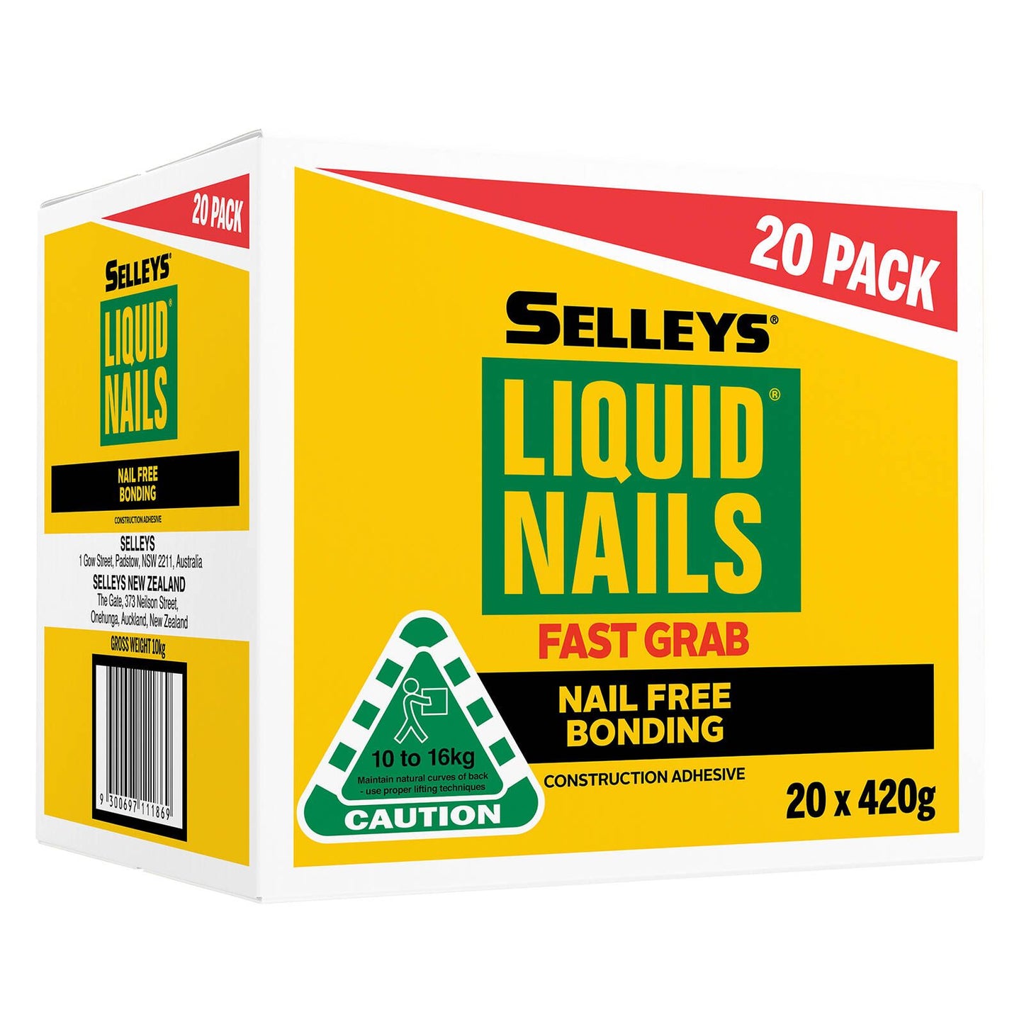 Selleys Liquid Nails Fast Grab - 420g - 20 Pack