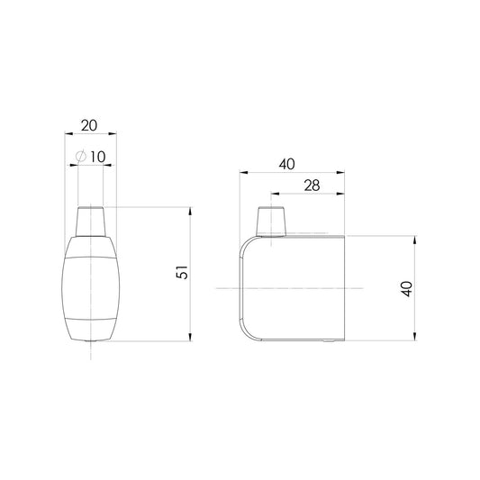 Phoenix Matte Black Aplo Robe Hook - 55 x 50 x 70mm