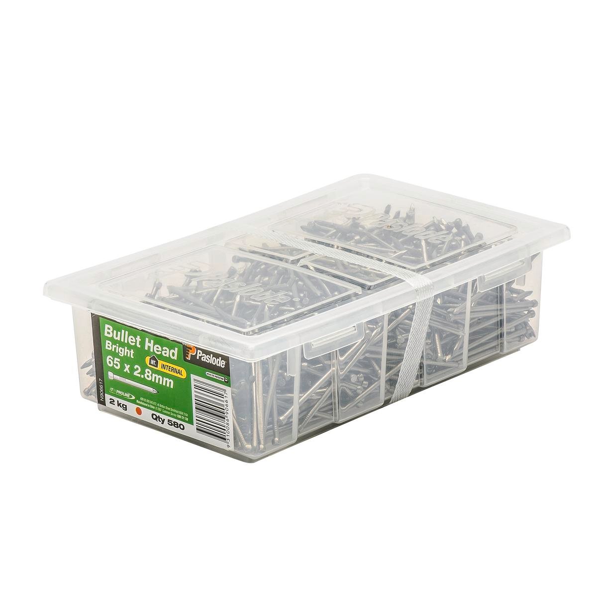 Paslode Bullet Head Nail - 65mm x 2.8mm - Bright Steel - Internal Use - 580 Pack
