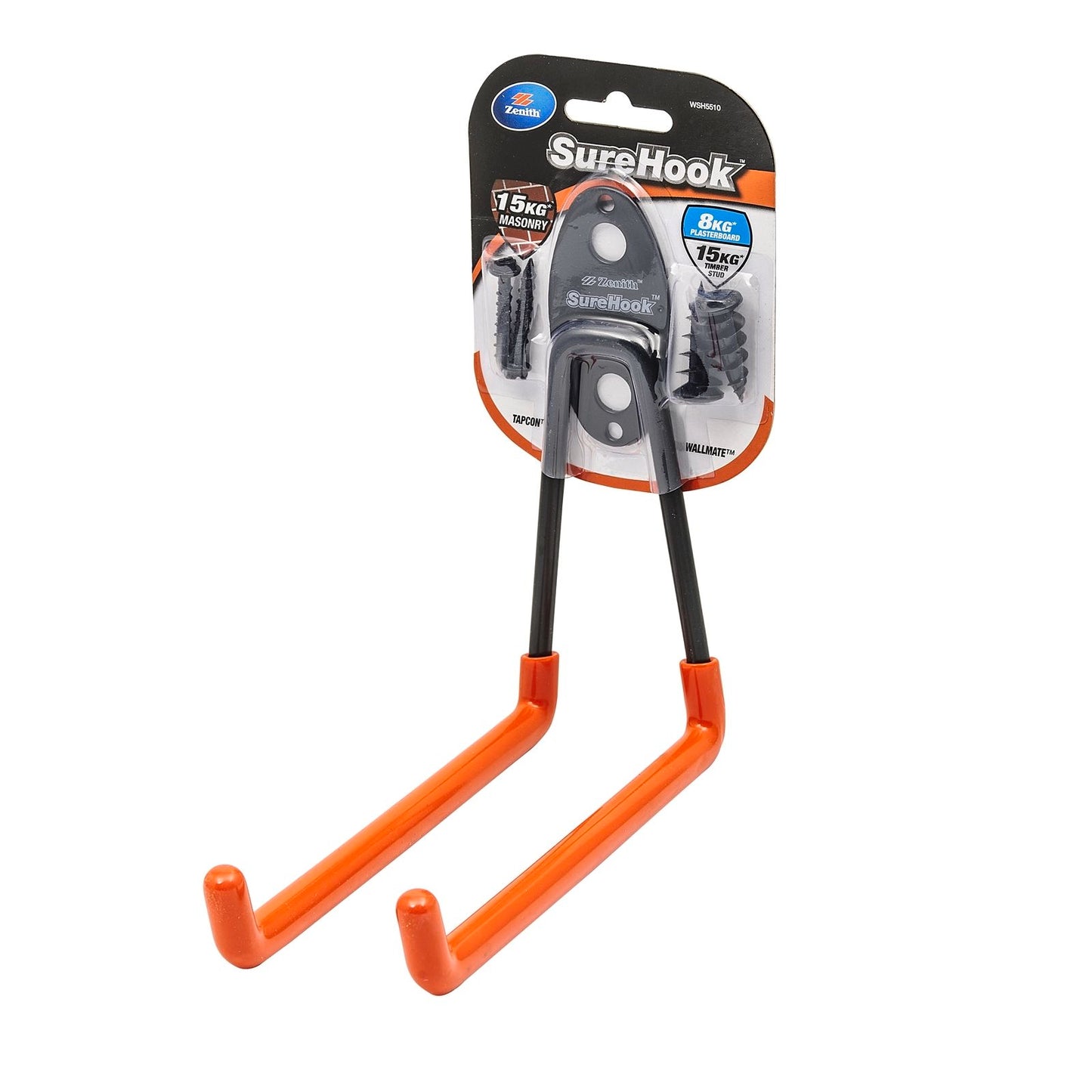 Zenith Garage U Hook - 15kg - Black