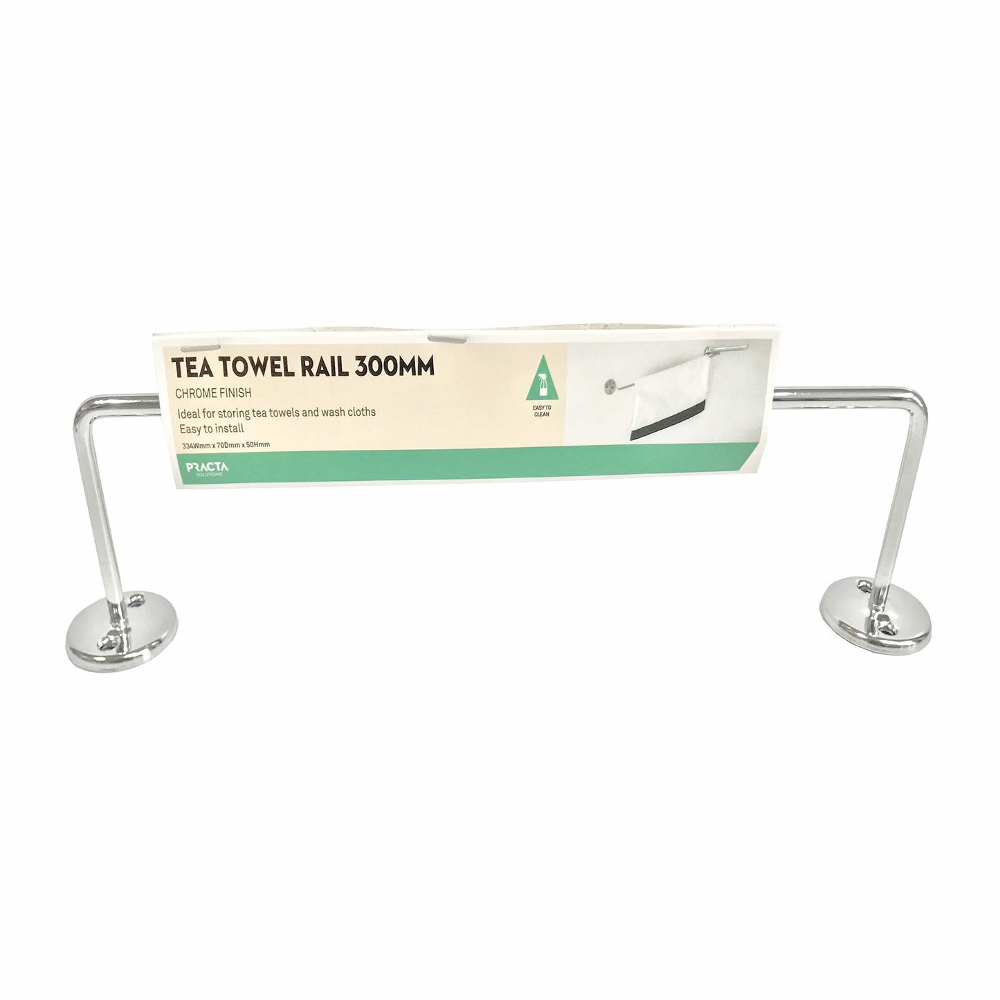 Practa Solutions Tea Towel Rail - 300mm - Chrome