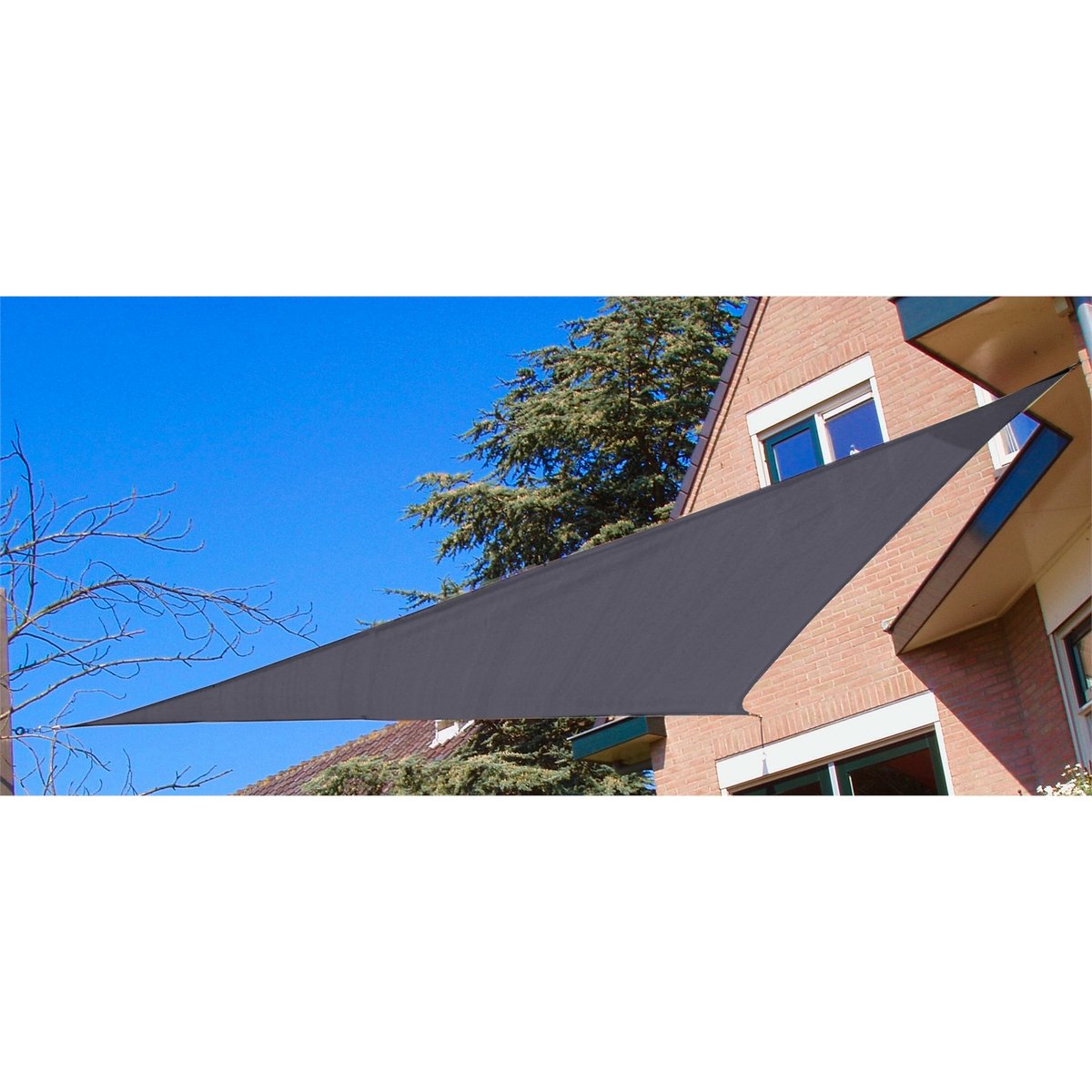 Marquee Triangle Shade Sail 3 x 3m Charcoal HDPE Weather Resistant