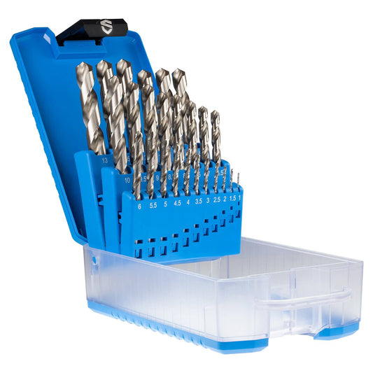 Sutton Tools 1.0-13.0mm Viper HSS Metric Drill Bit Set - For Metal, Wood & Plastics - 25 Piece