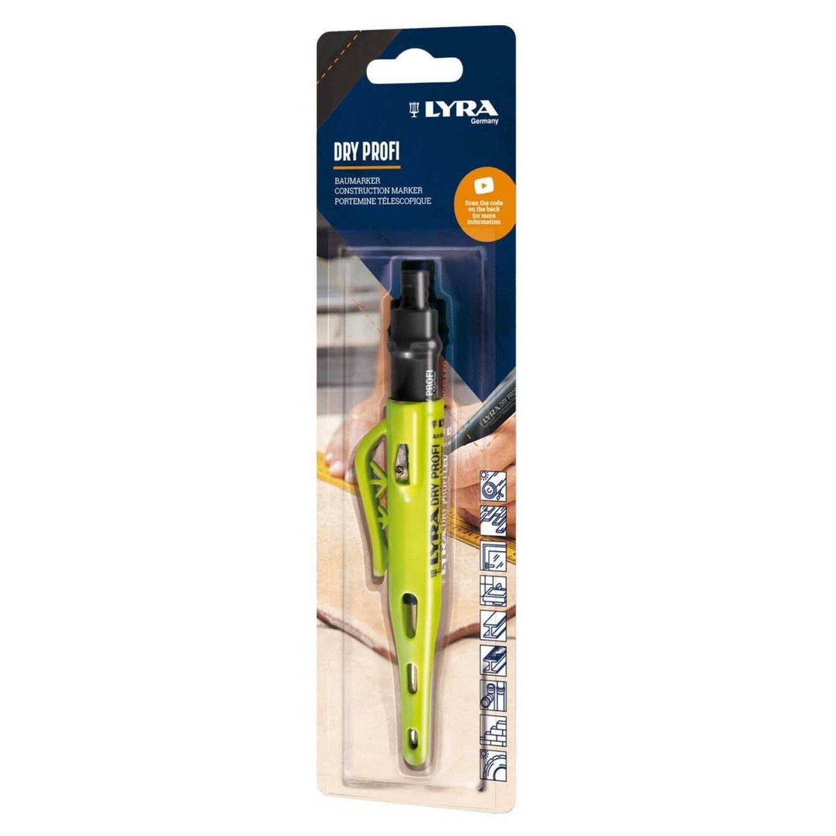 Lyra Carpenters Pencil - 2B - Stainless Steel - All Surface Use