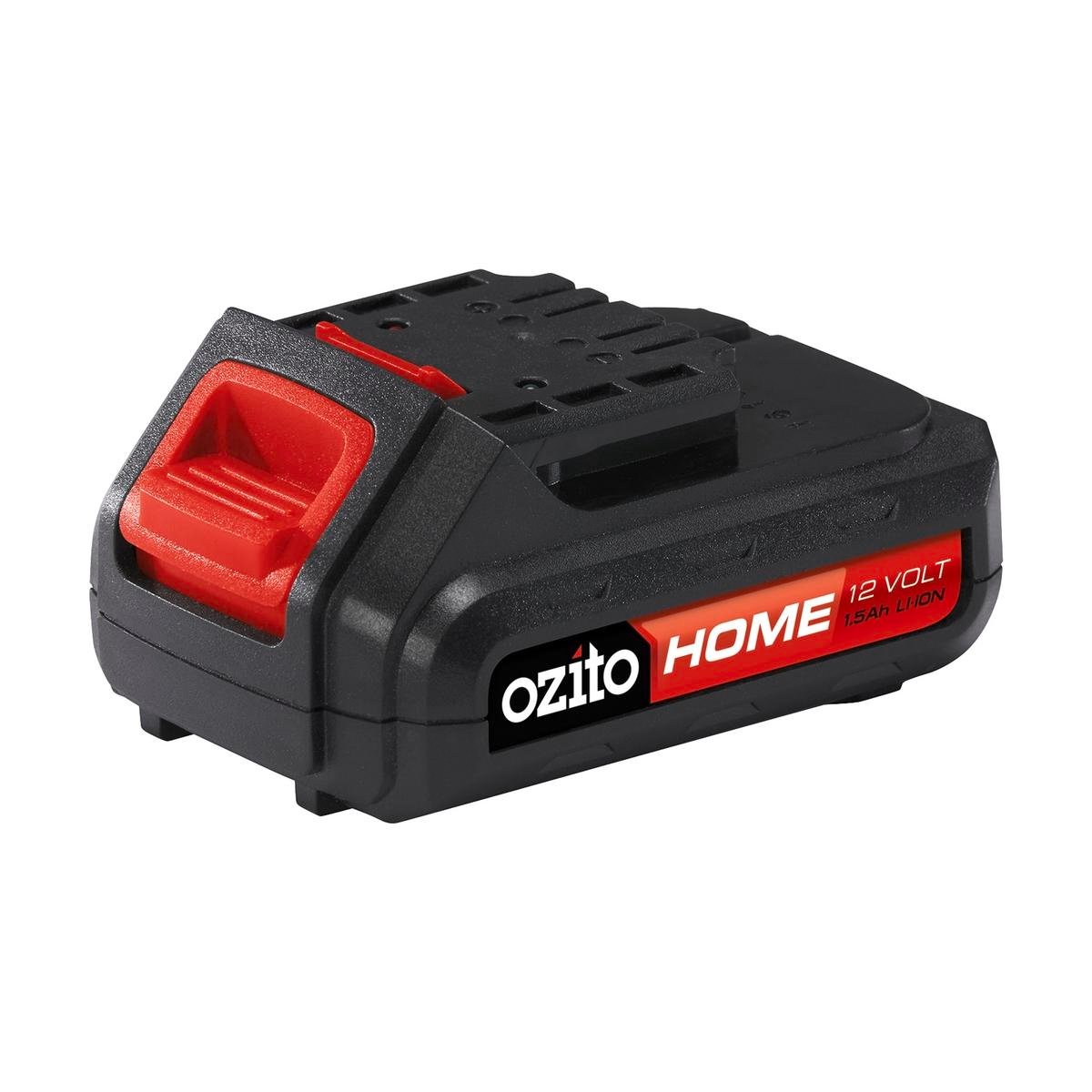 Ozito Home 12V Li-Ion Battery 1.5Ah - Fast Charge 1 Hour - Black Red