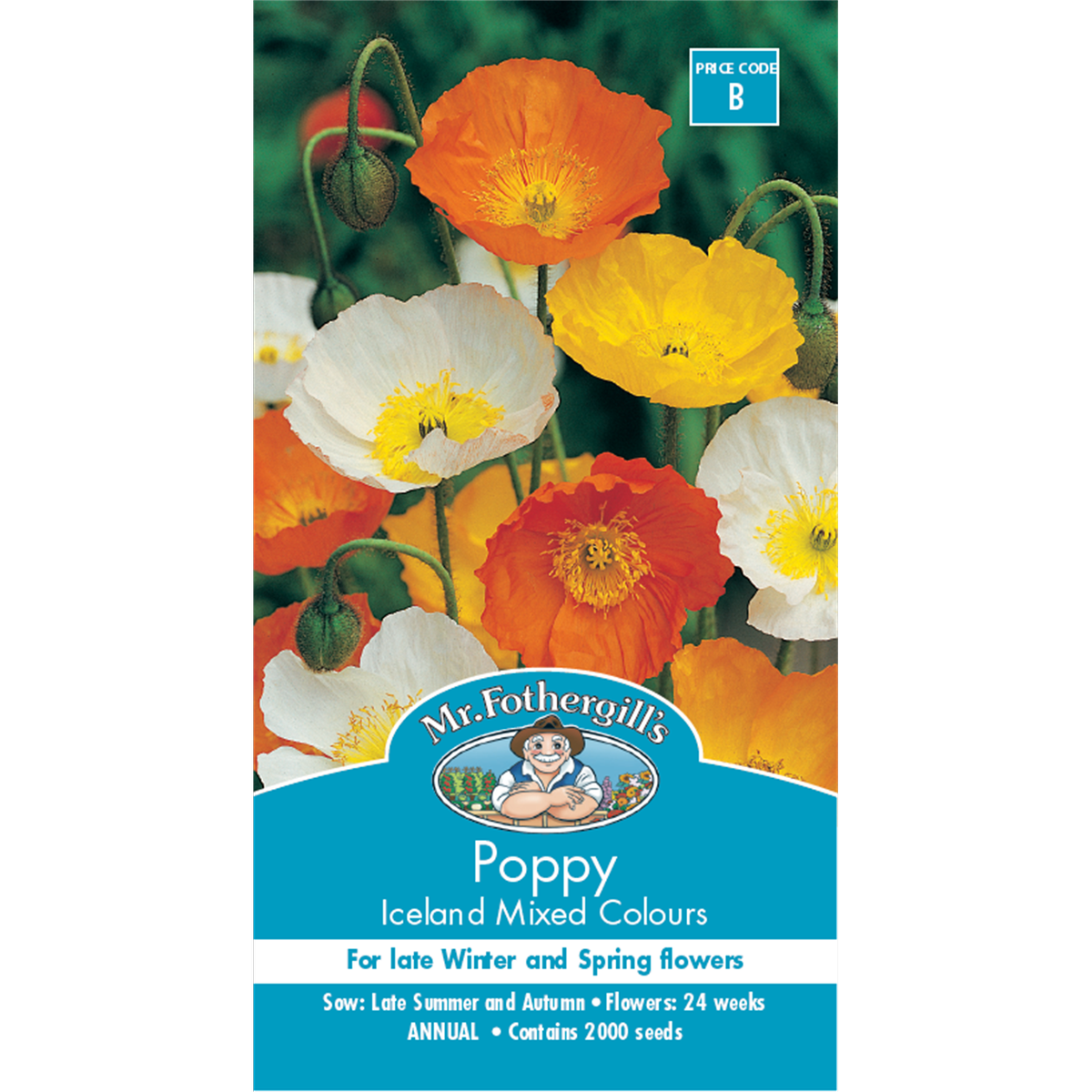 Mr Fothergill Poppy Iceland Mixed Flower Seeds 75mm Annual Blooms