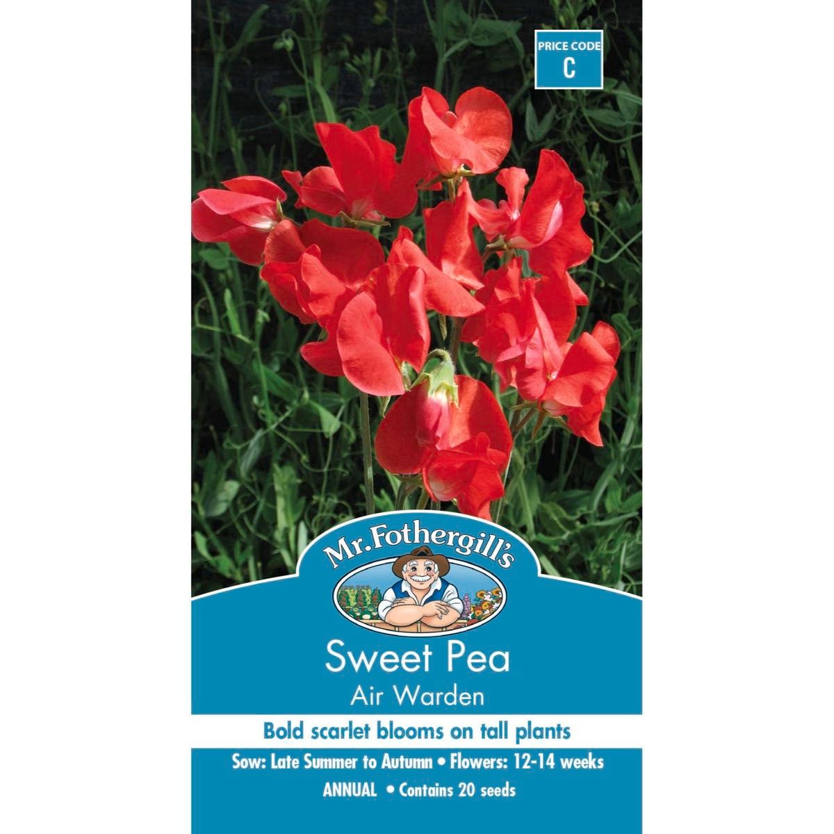 Mr Fothergill Sweet Pea Air Warden Seeds - 12-14 Weeks - Bold Blooms