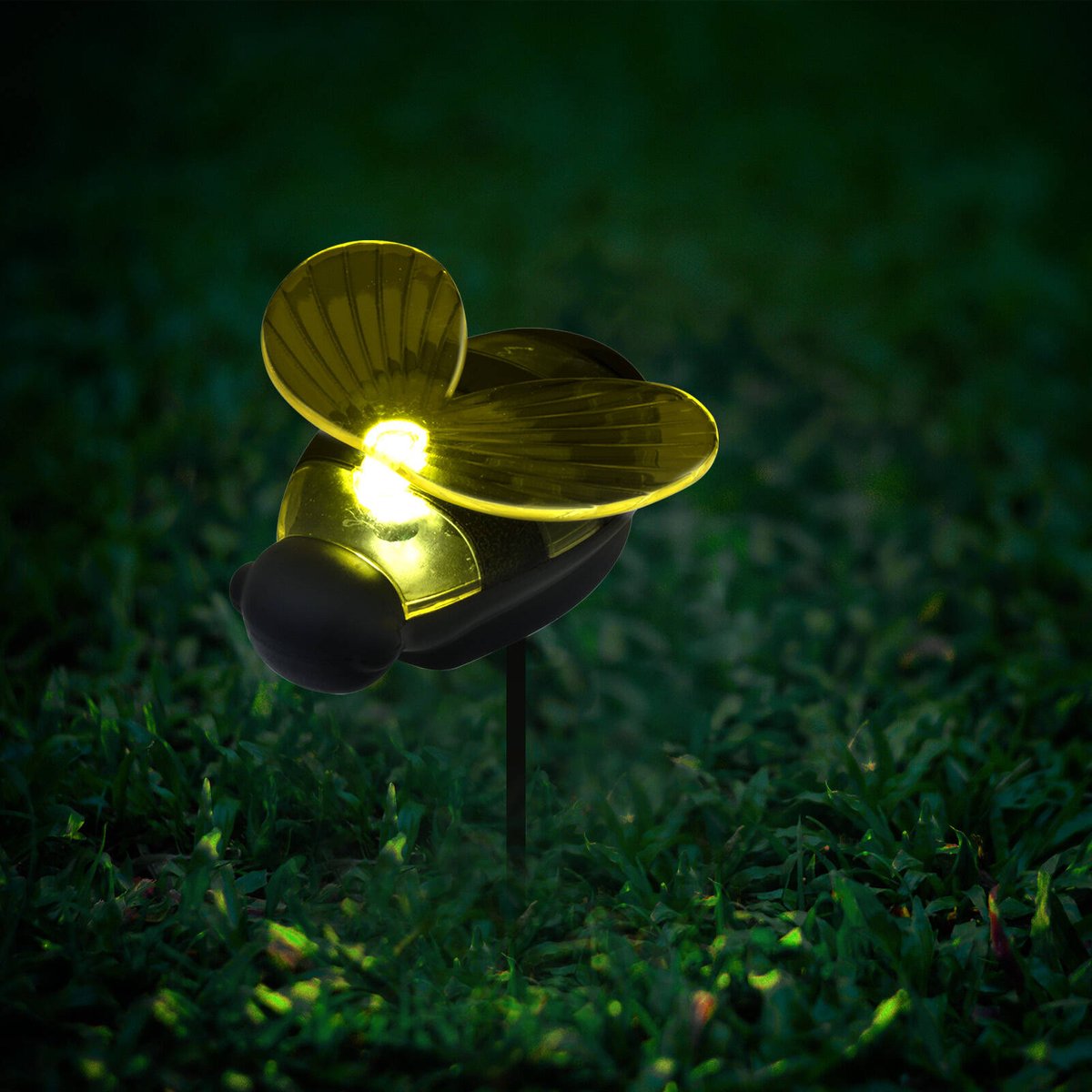 Click Solar Path Light Bee - Solar Powered Outdoor Lighting - 75mm x 140mm - Yellow