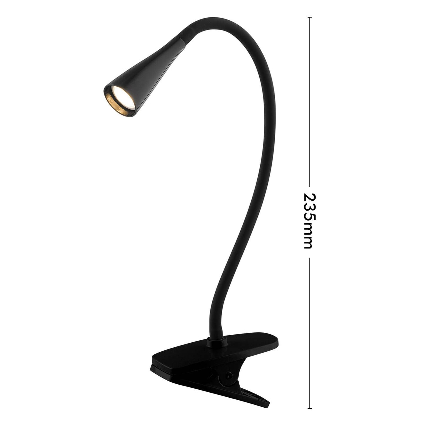 Verve Design Black LED Dale Clip Lamp - 23.5cm