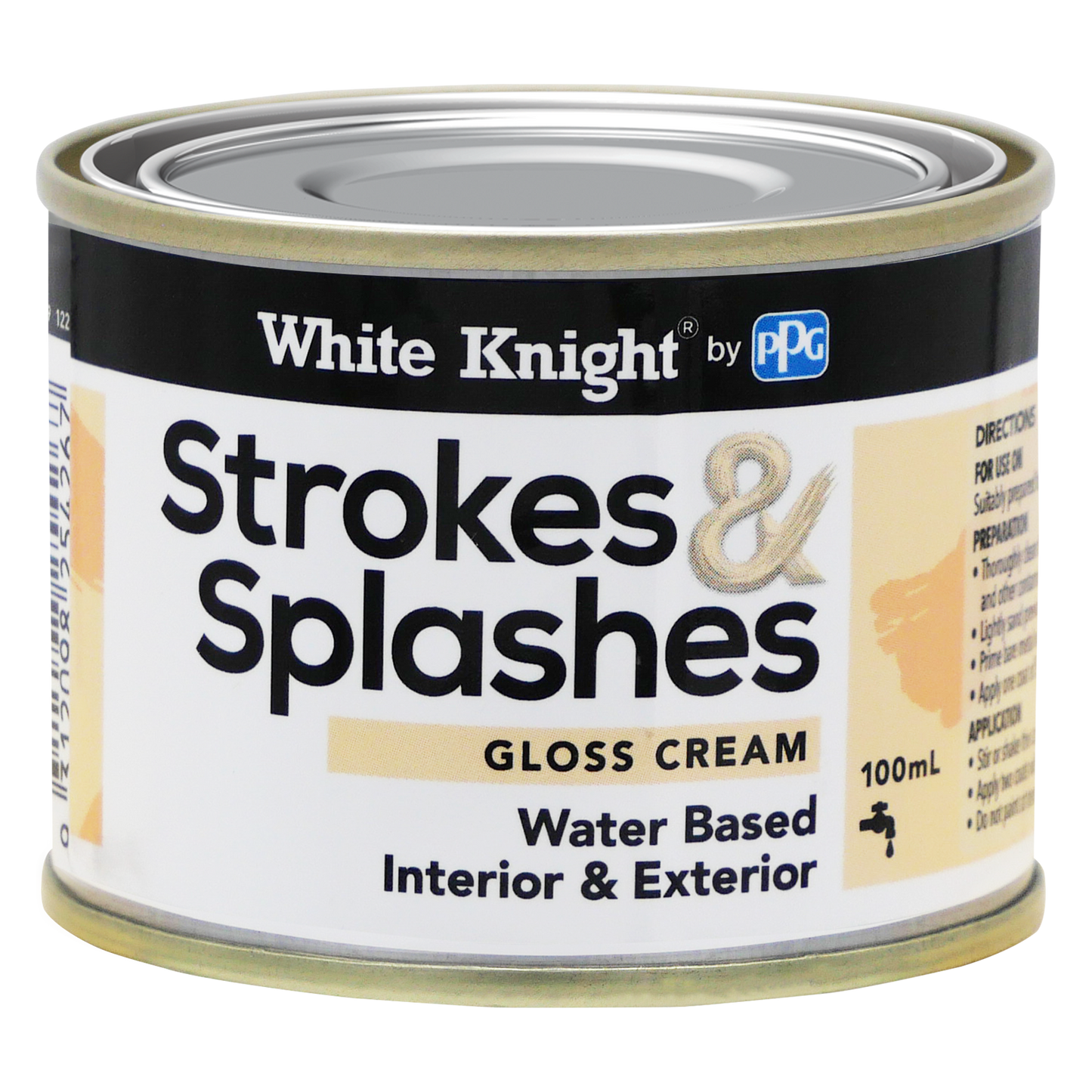 White Knight Cream Strokes and Splashes Paint - 100ml