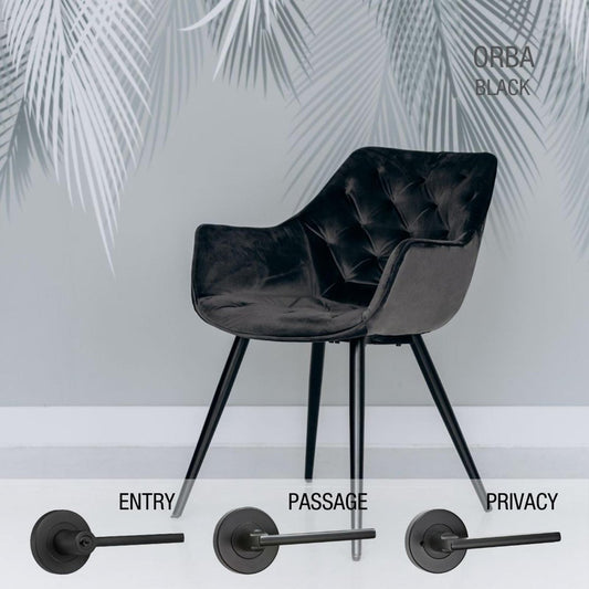 Lemaar Black Orba Passage Set - 65mm Zinc - Durable Electroplated Finish