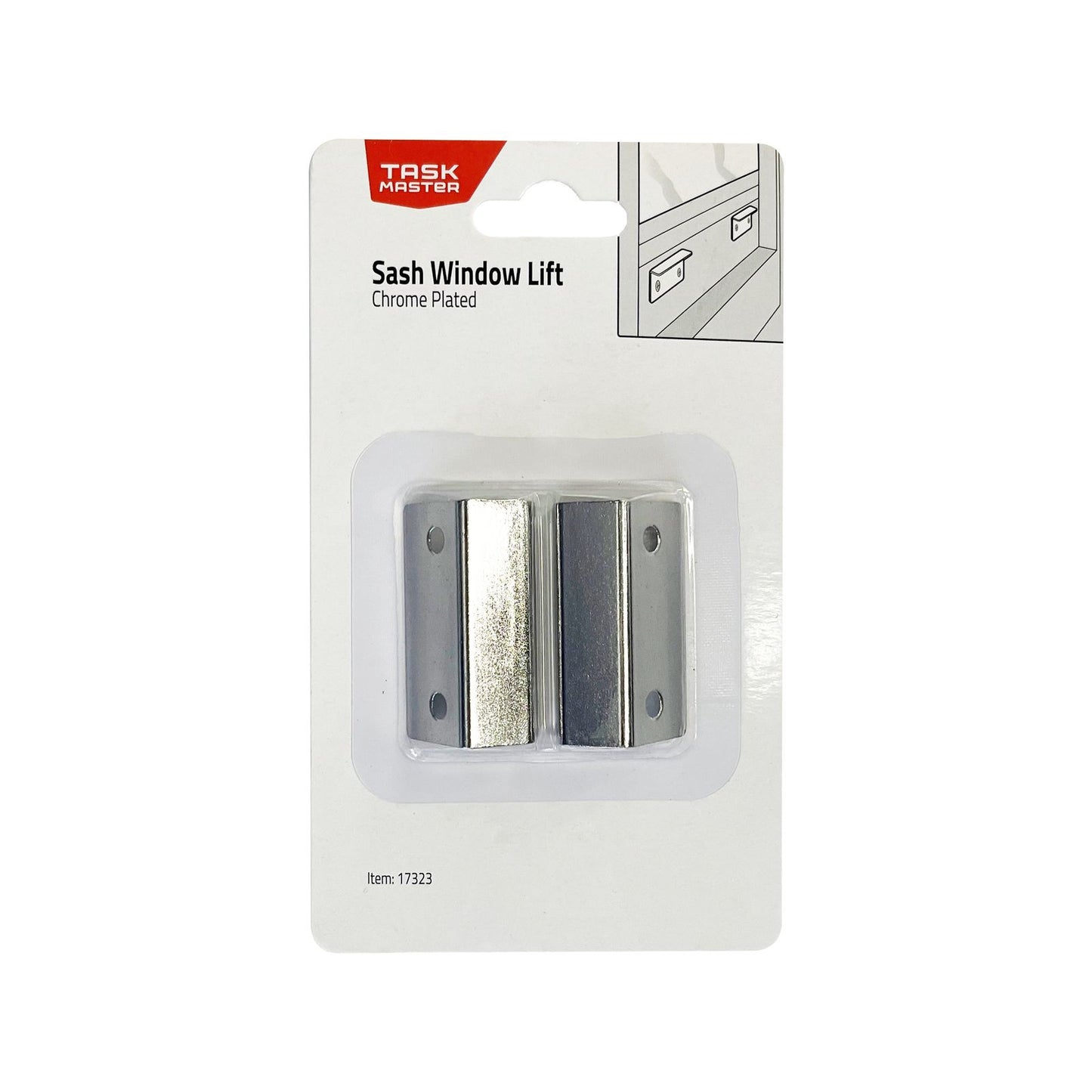 Taskmaster Chrome Plated Sash Window Lift - 45 x 25mm
