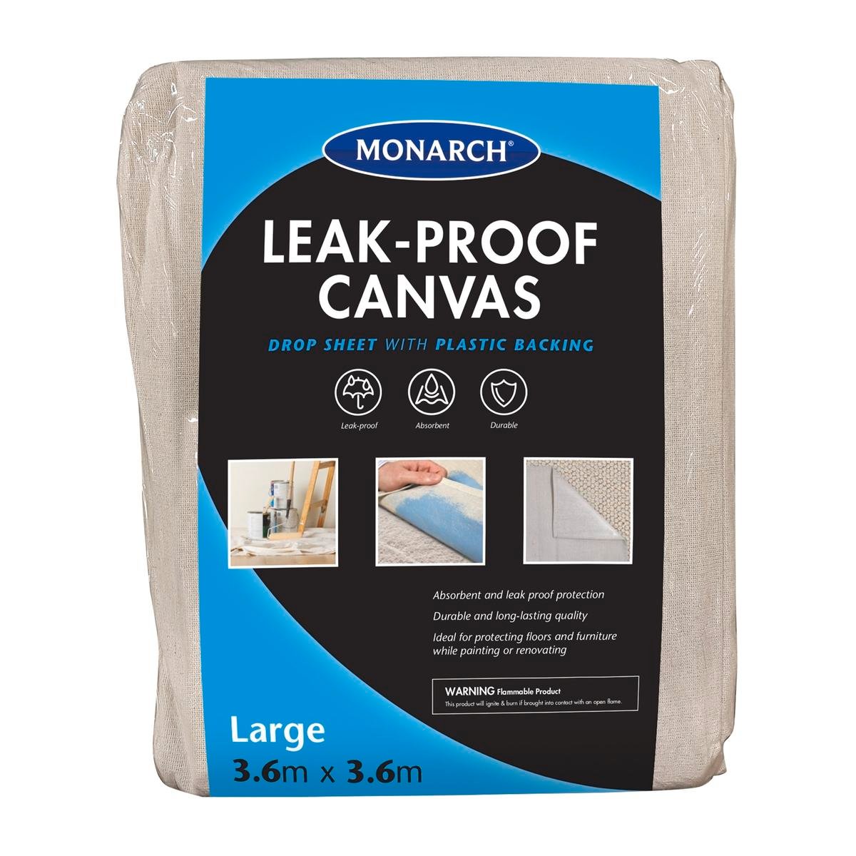 Monarch Canvas Drop Sheet 12x12ft Leak Proof Ultra Protection