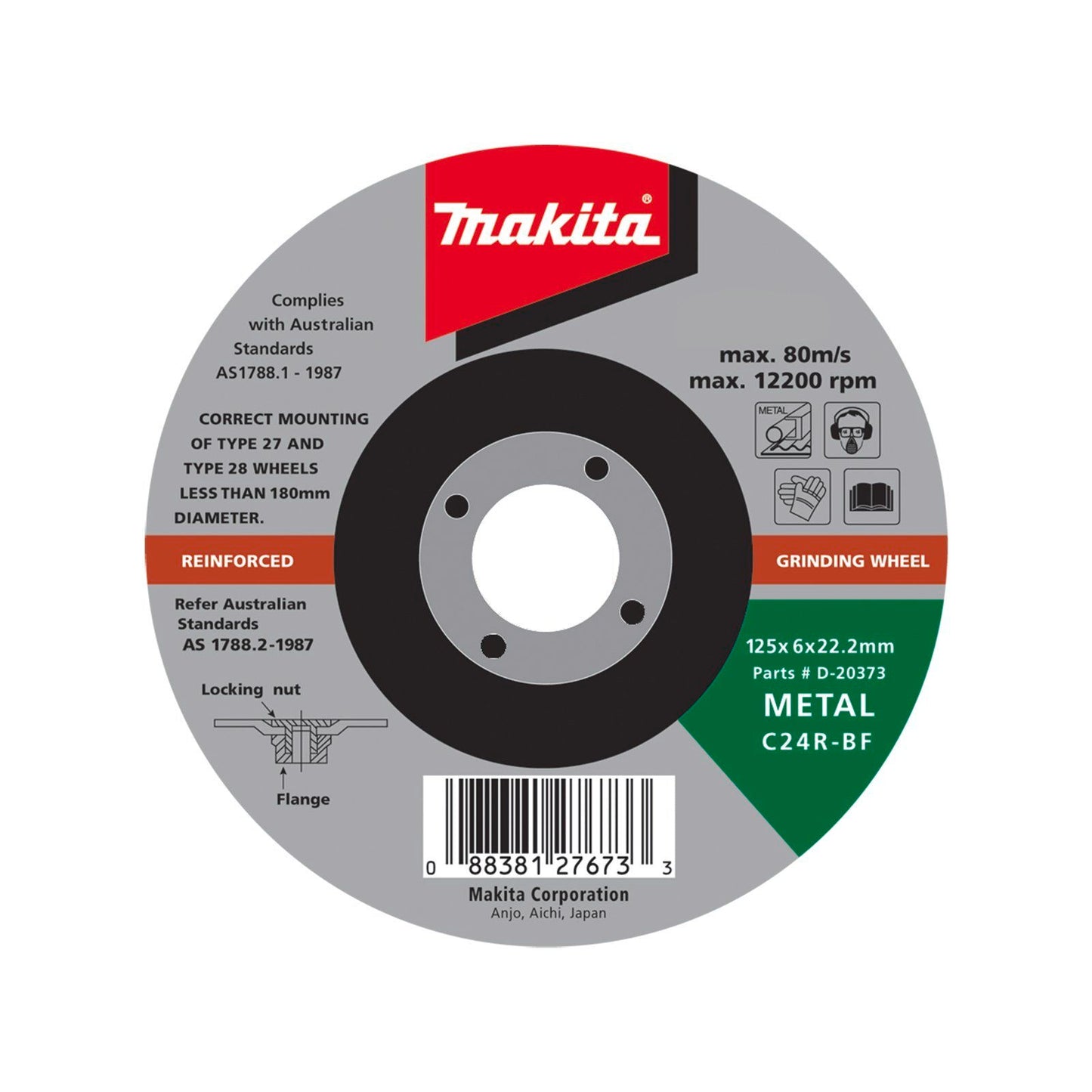 Makita Grinding Disc - 125mm x 6mm x 22mm