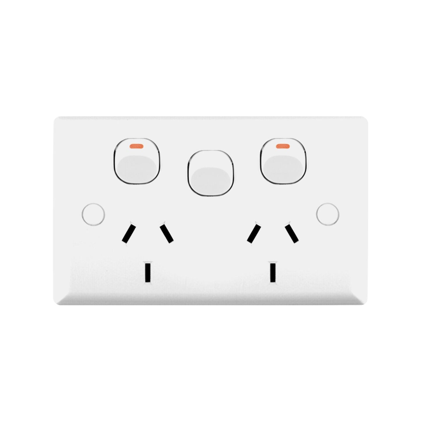 Deta White Solid Plate Double Power Point