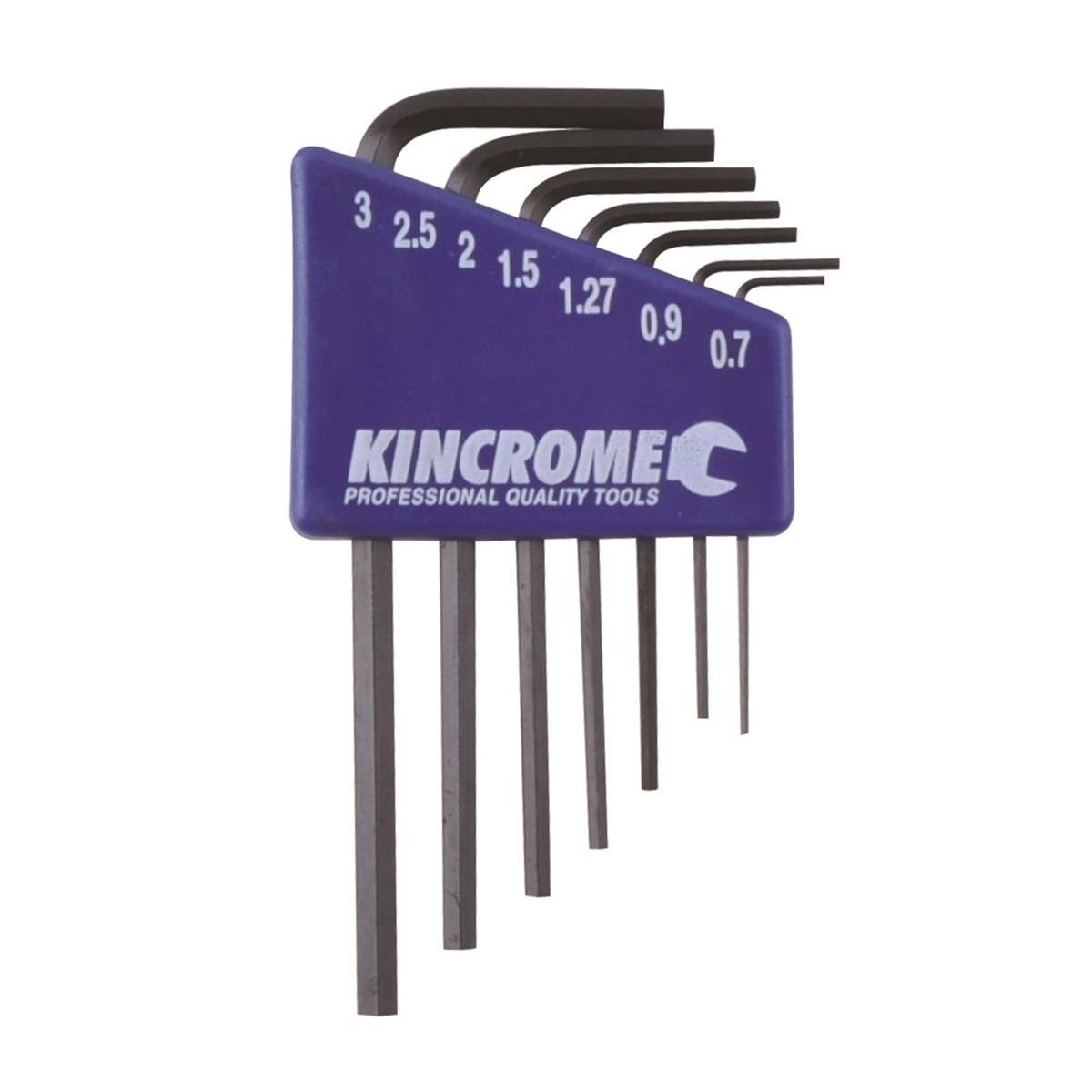 Kincrome Mini Hex Key Wrench Set - 7 Piece - Chrome Vanadium Steel - Compact