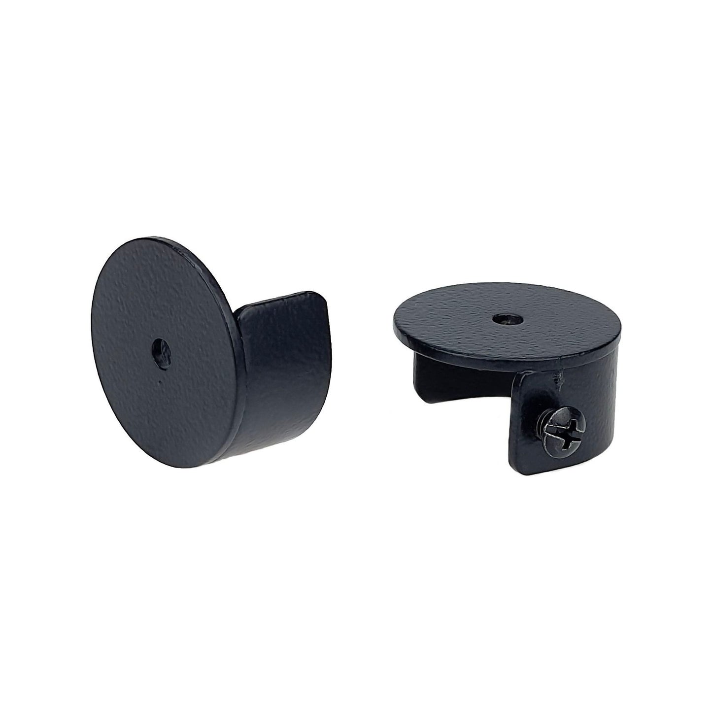 Pillar 16mm Black Curtain Rod Stirrup Bracket - 2 Pack