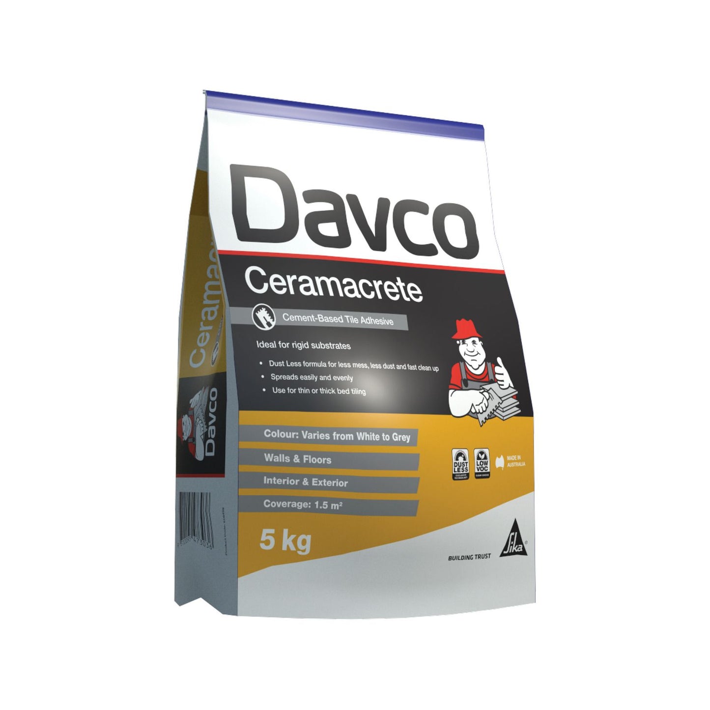 Davco Ceramacrete Cement Base Tile Adhesive - 5kg - Grey