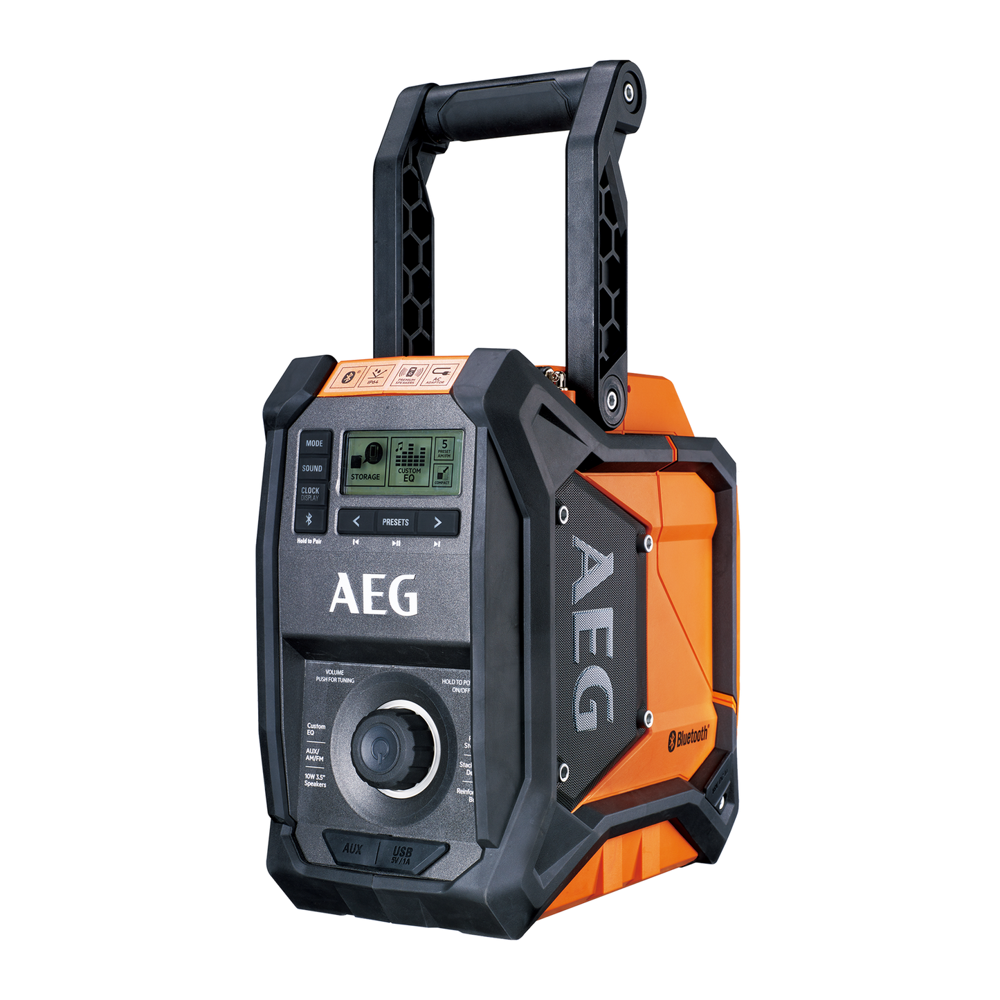 AEG Hybrid Bluetooth Jobsite Radio - 18V/240V - Skin Only