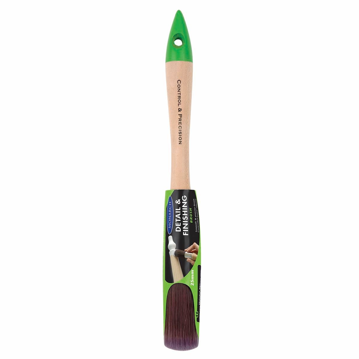 Monarch 25mm Round Detail Brush - Synthetic - Timber Handle - Smooth Finish