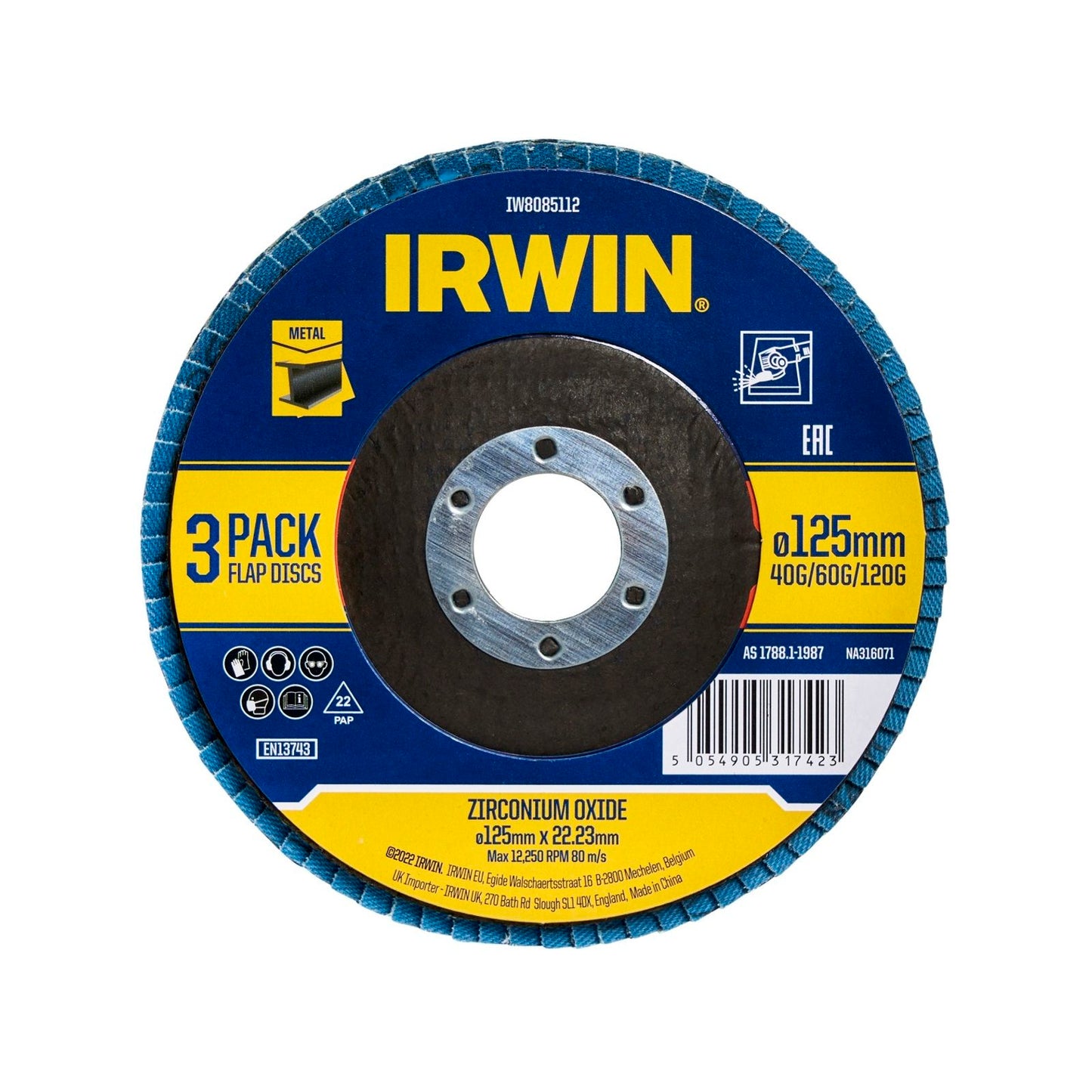 Irwin Flap Wheel Set - 3 Piece - 125mm