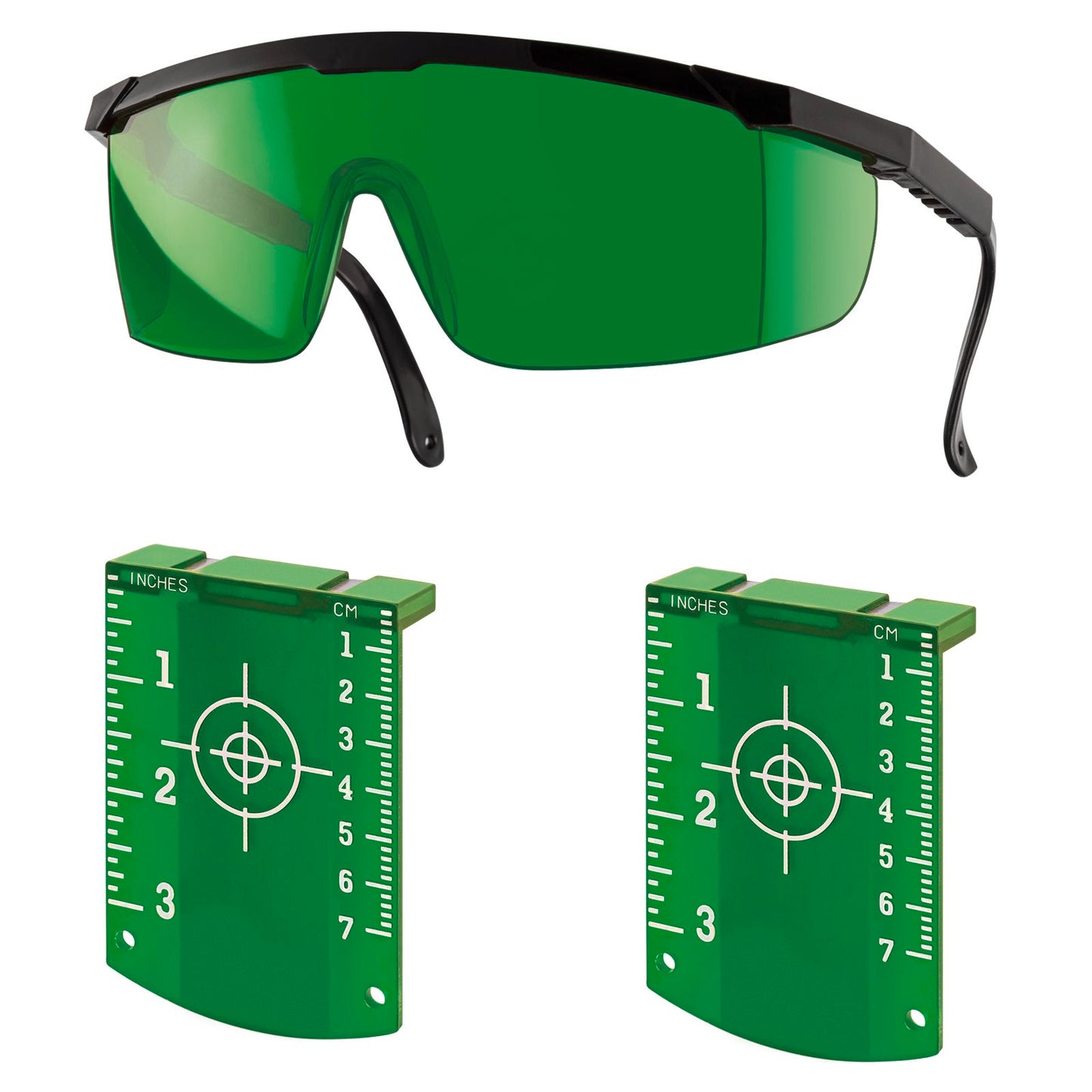 Lasertec Green Laser Targets and Glasses Combo Pack - 70 x 97mm - 2 Pack