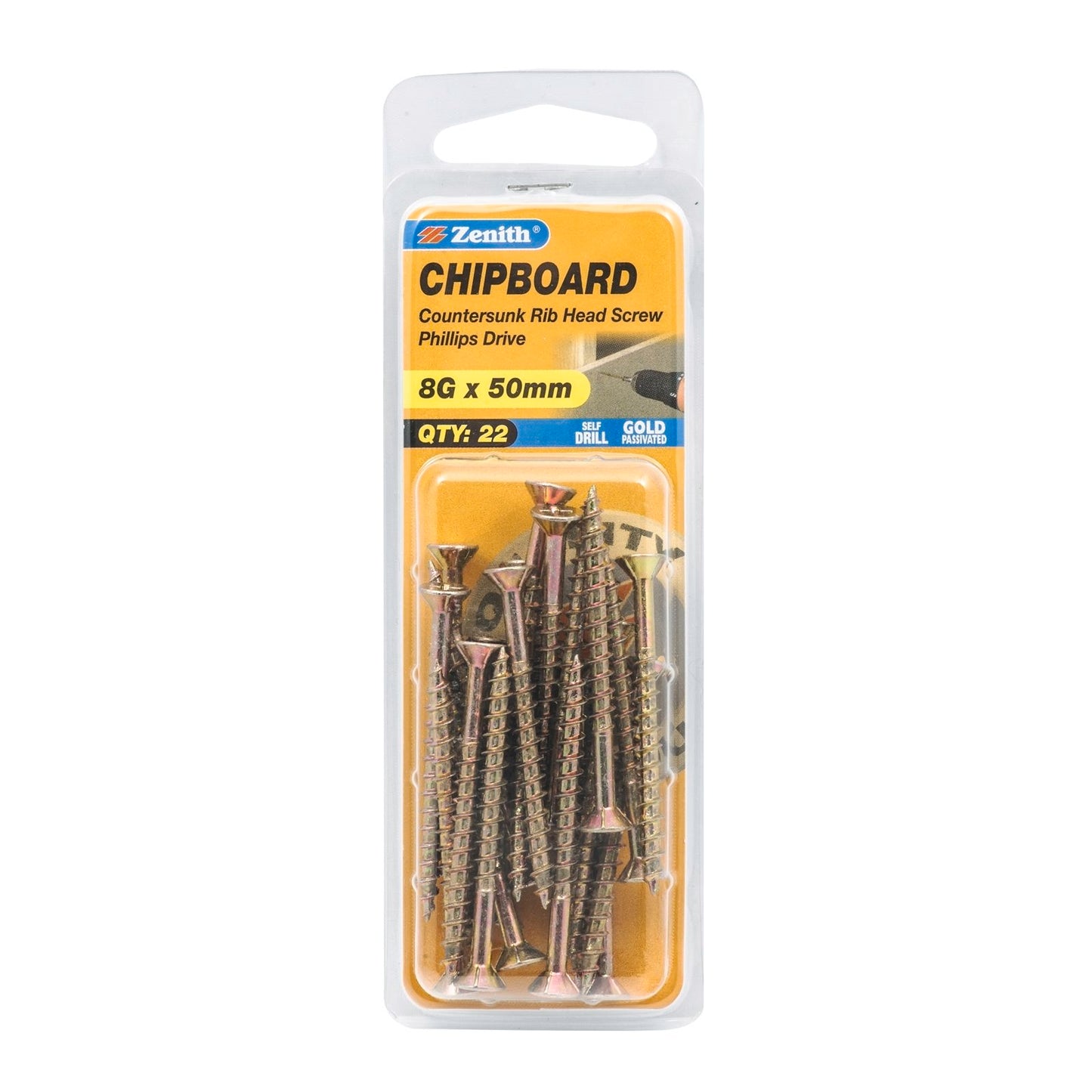 Zenith 8g x 50mm - Gold - 22 Pack
