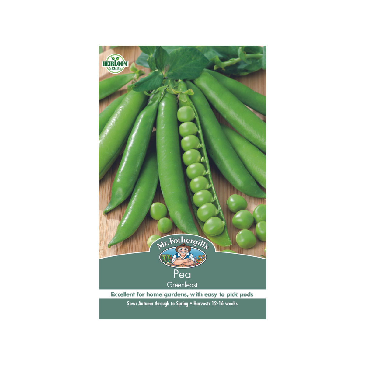 Mr Fothergill Greenfeast Pea Seeds - 14 Weeks - Hardy - Ideal for Freezing