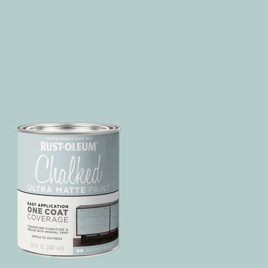Rust Oleum Chalked Ultra Matte Paint Serenity Blue 887ml