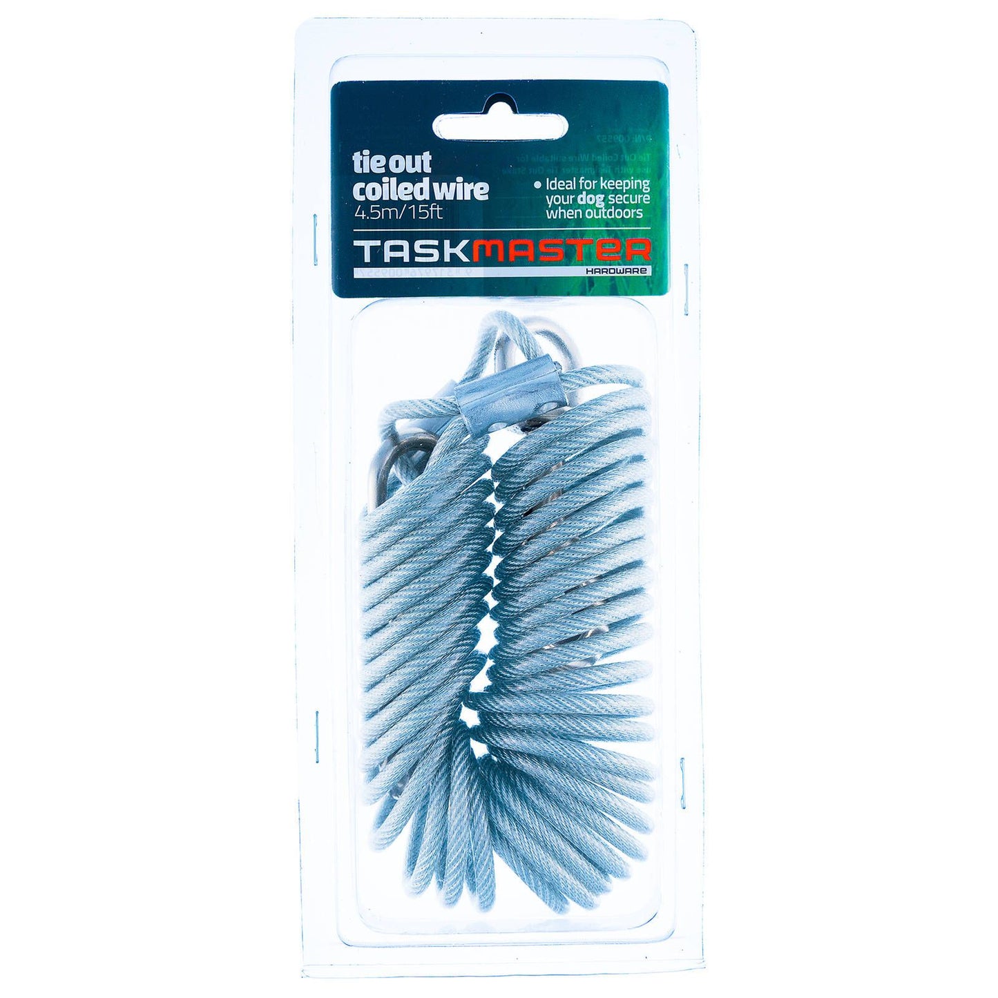 Taskmaster Coiled Tie Out Wire - 5mm x 15ft