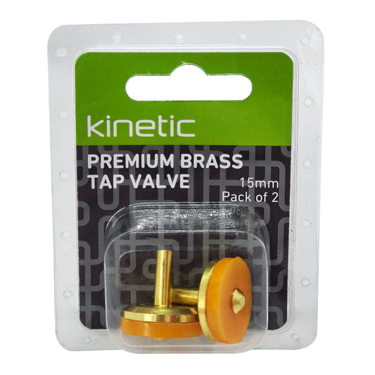 Kinetic Premium Brass Tap Valve - 15mm - 2 Pack