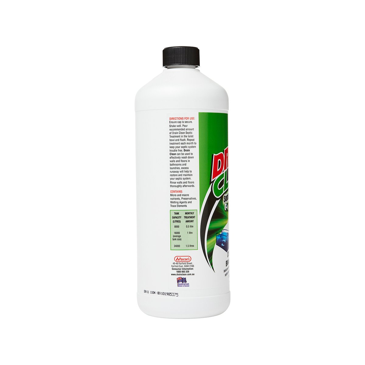 Drain Clean Septic Tank Treatment - 1L HDPE - Odour Reduction