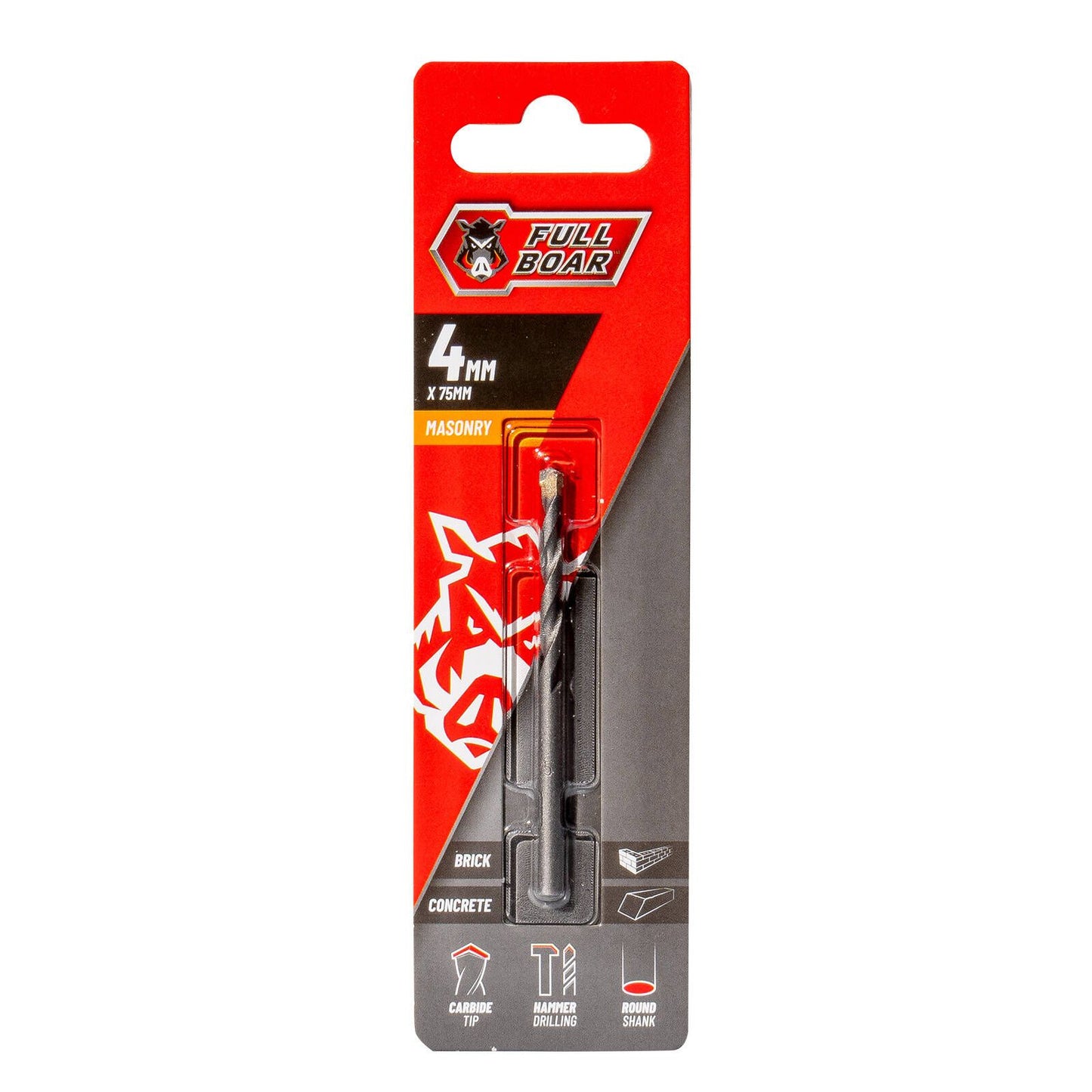 Full Boar TCT Masonry Drill Bit - 4mm