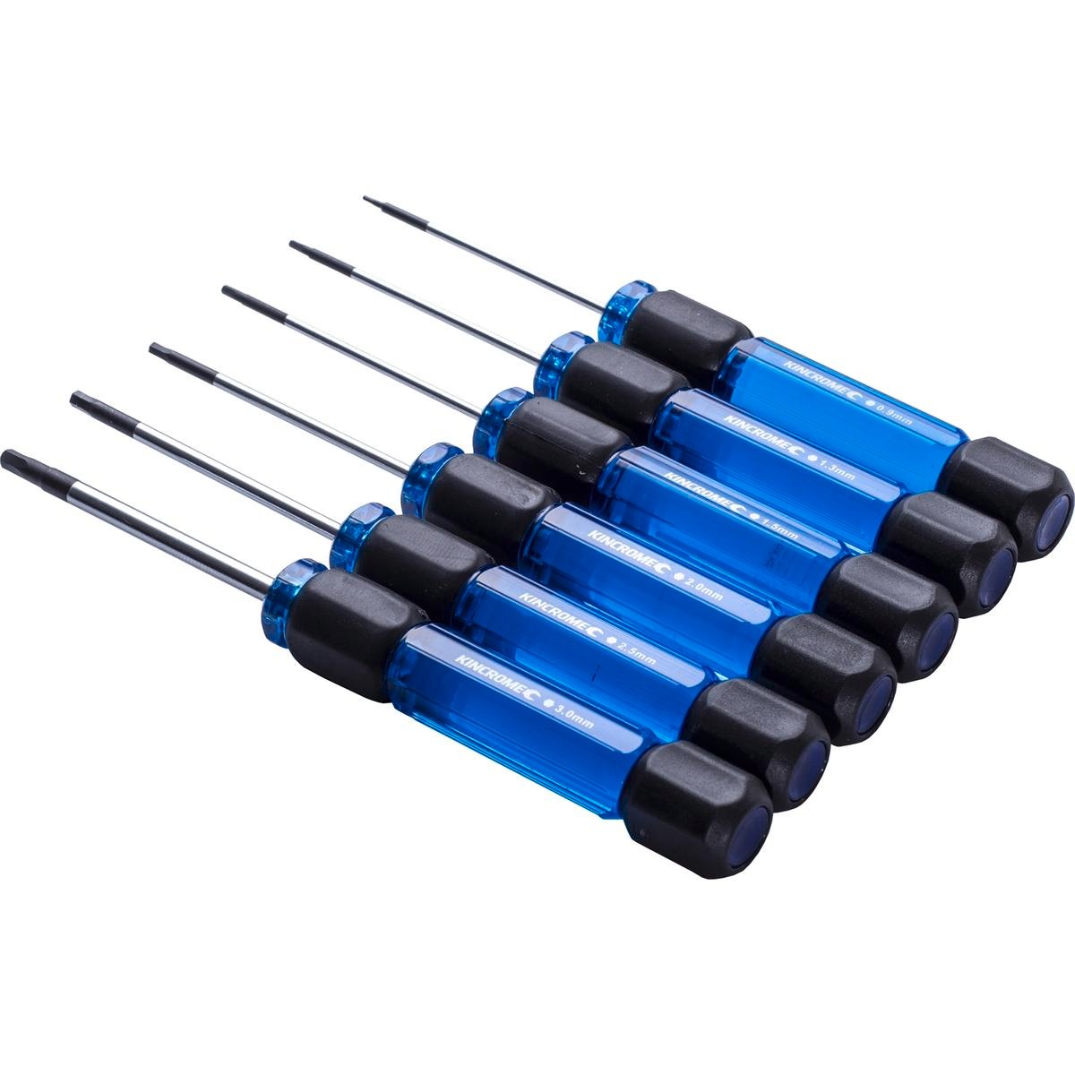 Kincrome 6 Piece Precision Hex Screwdriver Set - 0.9mm to 3.0mm - Durable Acetate