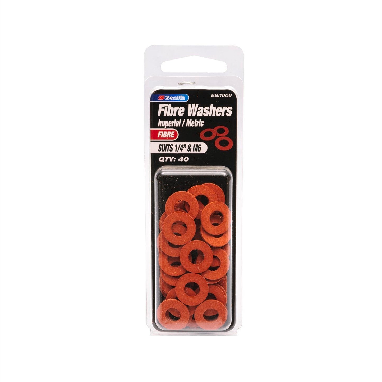 Zenith Fibre Washer - 1/4" & M6 - 40 Pack