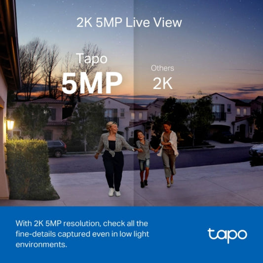 TP-Link Tapo 5MP Smart Battery Video Doorbell - 2K