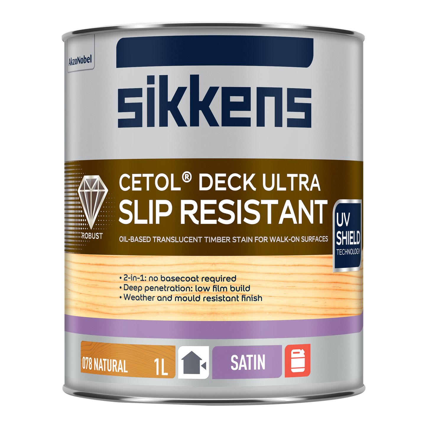 Sikkens Cetol Deck Ultra Slip Resistant Natural Satin - 1L