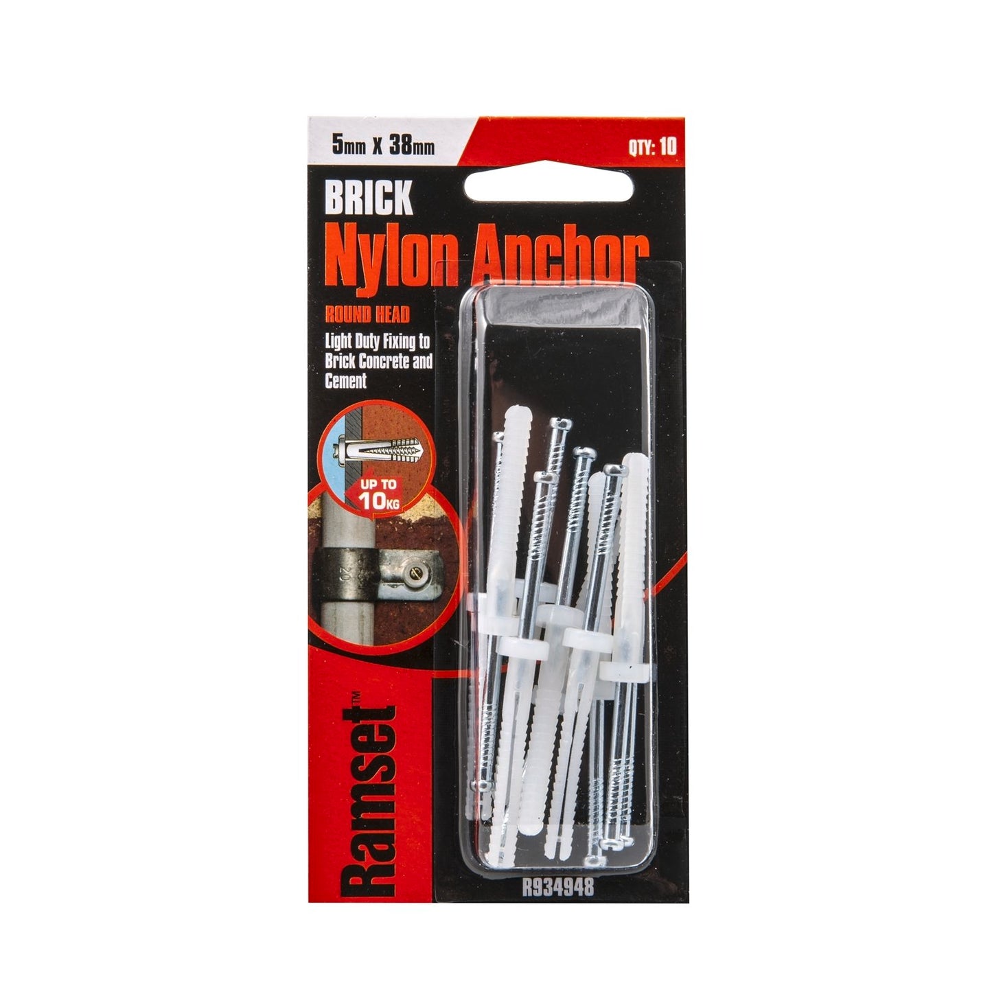 Ramset Nylon Anchor - 5 x 38mm - 10 Pack