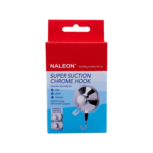 Naleon Chrome Super Suction Hook - 95 x 55 x 40mm - 3kg