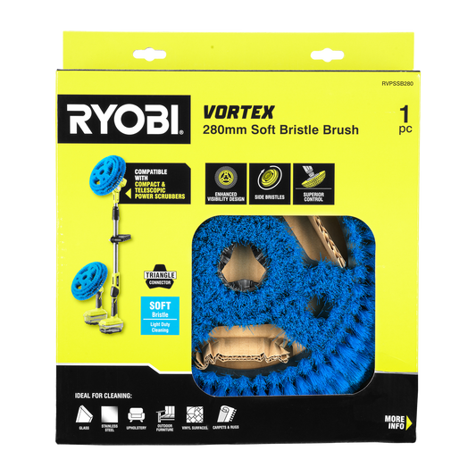 Ryobi Soft Bristle Power Scrubber Brush - 280mm
