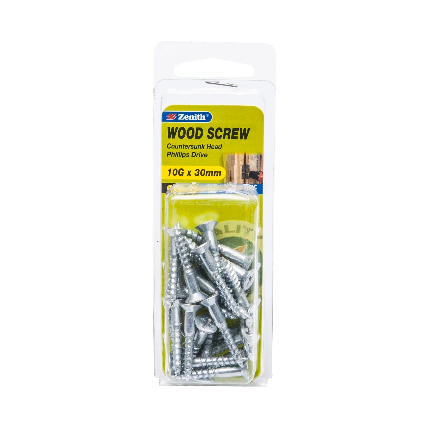 Zenith Wood Screws - 10g x 30mm - Zinc - 25 Pack
