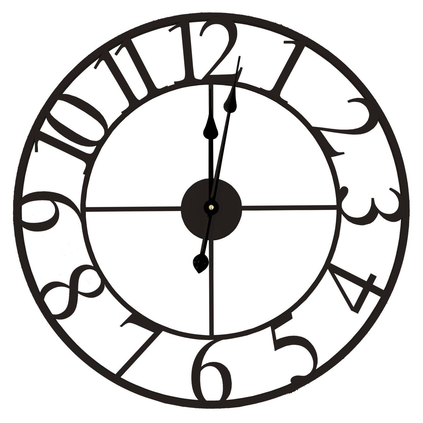 Tempus Metal Wall Clock - Black - 60cm