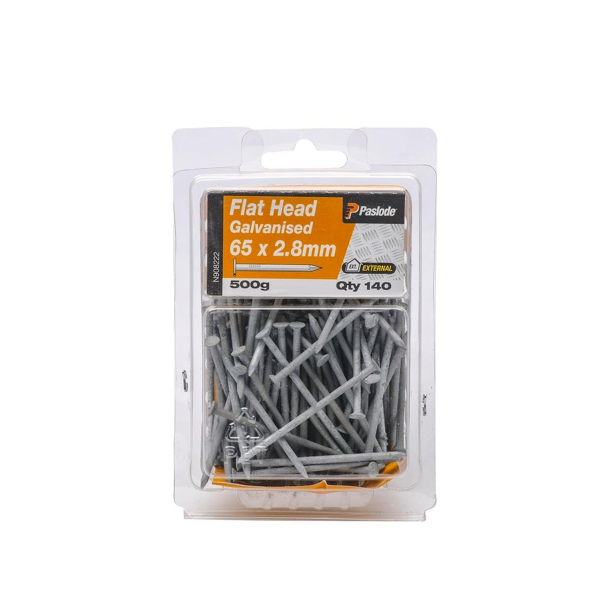 Paslode Galvanised Nails 65 x 2 8mm 500g Flat Head 140 Pack